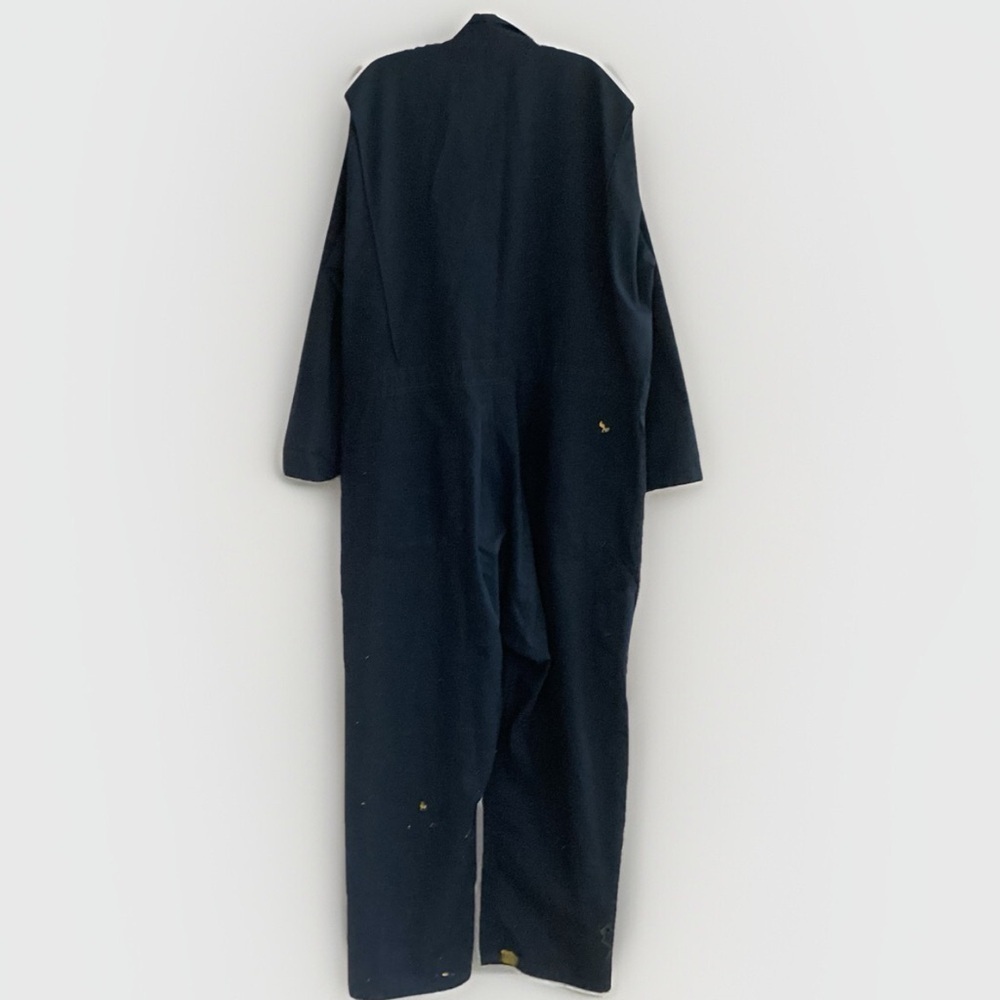 Red Kap Blue Paint Thrashed Twill Action Back Coverall with Chest Pockets Sz 50 - Picture 7 of 8